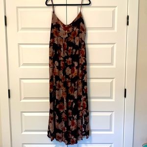 Impressions Black and Tan Floral Maxi Dress
